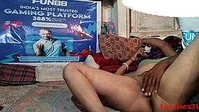 Desi boudi bent over for hard chudai, pussy licked closeup