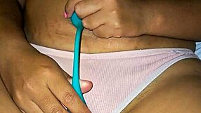 The close-up latina housewife's wet pussy lips drip as clothes rip in wild sex frenzy
