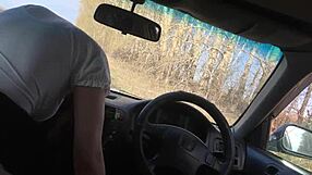 Stepbrother parks the car in open field with stepsister for private time together