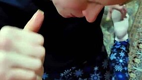 Quick Blowjob Turns into Juicy Creampie Pounding for Skinny Wife