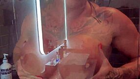 i fuck muscular milf's big tits ass rimmed in milk bath