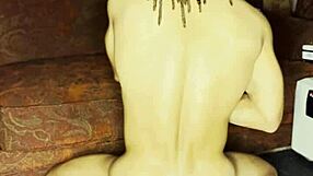 Ivory White Pounds Her Gaping Asshole with Huge Dildo