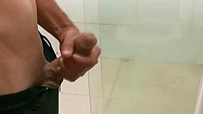 Skinny solo masturbates big cock to massive cumshot