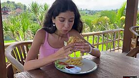 i crave waiter's hot cum drenching my face while dining in public cafe