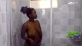 imagine skinny ebony lesbians fingering and eating tight black pussy in a steamy bathroom shower