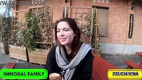 hey winter wonderland foursome rails pretty brunette felicia vina in budapest snow...