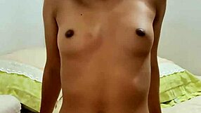 This cut horny babe rides black dildo craving cum on her pretty pussy