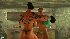 Blonde Big Tits Model Displays Boxing Gloves In Detailed Close-Up Workout