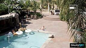 oh man my slutty nanny's beggin ta keep her job suckin my fat cock deep!!