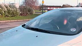 Pissed off horny british babe fingers shaved pussy on london streets