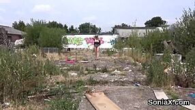 Peeking at Cheating British Milf Lady Sonia's Massive Lingerie Balloons?