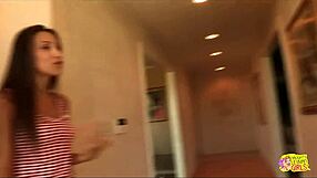 hey, this hot brunette goes lesbian fingering her blonde friend's wet pussy outdoors