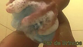 skinny brazilian latina in lingerie rides huge cock shower orgasm homemade flashing