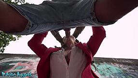 polish milf boss caught sucking big dick sloppy outdoors public pov agent