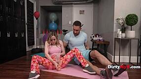 Alaina Taylor facesits Sam Shock in family yoga fuck