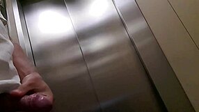 My stepmom's huge tits flash in elevator before public facial cumshot.