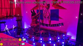 playboy bunny milf hears happy halloween then clothes get ripped off