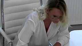 Sultry Milf Secretary Nina Flaunts Big Tits in Lingerie Heels