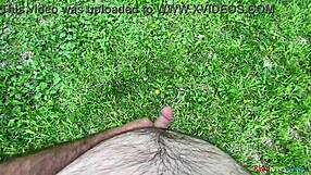 brunette's first 2024 outdoor forest solo masturbation