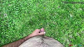 brunette's first 2024 outdoor forest solo masturbation