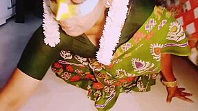 does saree-clad indian maid's big boobs tempt owner with telugu dirty talk?