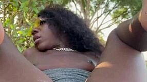 so lola black's out there in the dorm yard playing with her oiled pussy dildo toys feet up like the crazy sexy roommate ebony nerd she is