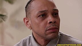 Busty babe throats massive roommate cock