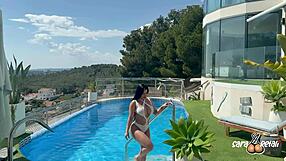 oiled latina sara retali's big ass bent over for leo santos' rough garden cock slamming