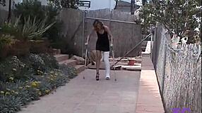 hey check fetisch-concept outdoor stairs with my cast leg