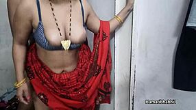 Indian desi big boobs bhabhi gets fucked hard in red saree by horny guy