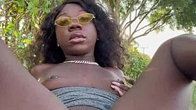 so lola black's out there in the dorm yard playing with her oiled pussy dildo toys feet up like the crazy sexy roommate ebony nerd she is