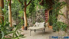 Fetish babe delivers deep footjob handjob blowjob leading to explosive cumshot on feet