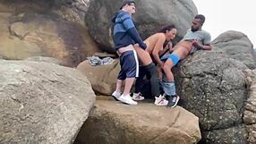 Casada Slams Two Cocks Hard On Sunny Beach!