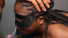 whoa elvie the slutty ebony whore takes 1h handcuff facefuck pounding part 2!