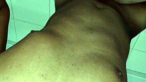 Beautiful blonde sucks cock on bed edge till she milks cum