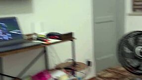 Hotwife with tight pussy rides muscular amigo's cock cowgirl while cuckold husband watches cum in mouth