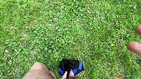 brunette's first 2024 outdoor forest solo masturbation