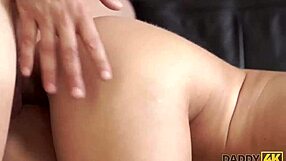 handsome rich boyfriend's dad sneaks petite pretty teen for intense fuck