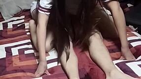 Colegiala Latina Fucks Friend's Girlfriend in Steamy First-Time Creampie