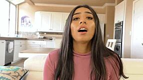 brunette violet looks stunning in black tights during intense session