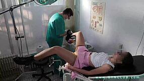 Witness how hard this gyno exam orgasm shakes her body