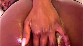 Indian girl plugs ass tight then takes deep anal pounding