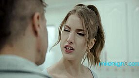 busty pale babysitter big tits shaved pussy sucks seduction sex 😍