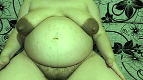 bbw wife teases cuckold hubby with fake pregnant belly