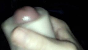 guy strokes massive long thick cock closeup view