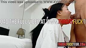 big tits latina milf gags on rough face fuck deepthroat choking till sloppy cum swallow