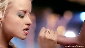 Experienced bikini blonde delivers deep pool blowjob ending in swallow cumshot