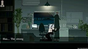 White Haired Hentai Babe Deepthroats Caped Man's Huge Cock in Erotic Game