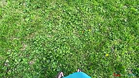 brunette's first 2024 outdoor forest solo masturbation