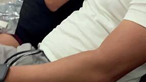 Hotwife with tight pussy rides muscular amigo's cock cowgirl while cuckold husband watches cum in mouth